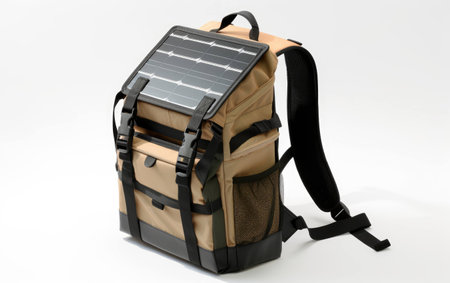 Single Solar Charging Bag on White Background.の素材