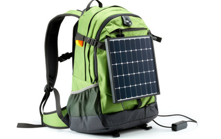 Sun Powered Backpack on White Background.の素材