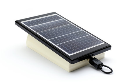 Solar Powered Charger on White Background.の素材