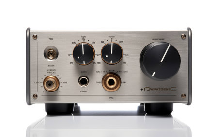 Headphone Amplifier on White Background.の素材