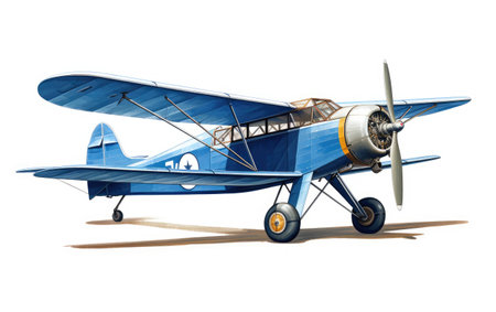 Vintage Biplane Antonov An-2 on White Backgroundの素材
