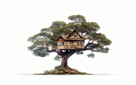 Nature Retreat on White Background.の素材