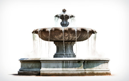 Water Fountain on White Background.の素材