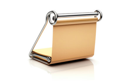 Clip Fastener on Desk on White Background.の素材