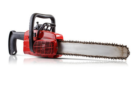 Modern Power Saw on White Background.の素材