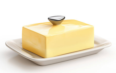 Stylish Butter Container on White Background.の素材