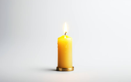 Romantic Candle on White Background.の素材