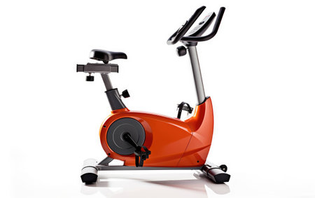 Stylish Cardio Exercise on White Background.の素材