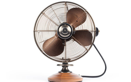 Household Electric Fan on White Background.の素材