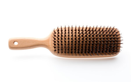 Stylish Hair Brush on White Background.の素材