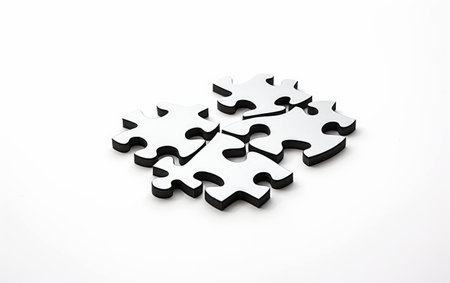 Stylish Puzzle Piece on White Background.の素材