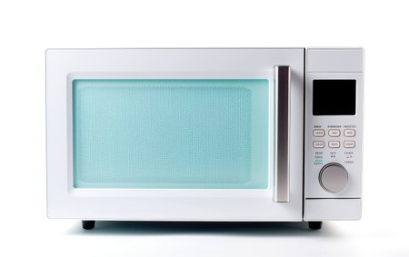 Household Microwave on White Background.の素材