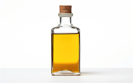 Studio Shot of Oil Bottle on White Background.の素材