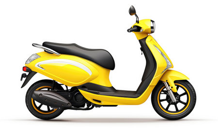 Live Location Scooter Monitoring on White Background.の素材