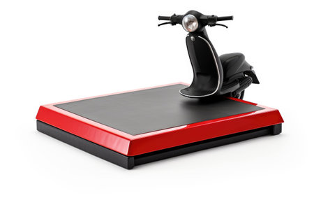 Sinkage Preventing Scooter Stand Pad on White Background.の素材