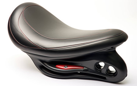 Cushioned Seat for Scooter Comfort on White Background.の素材