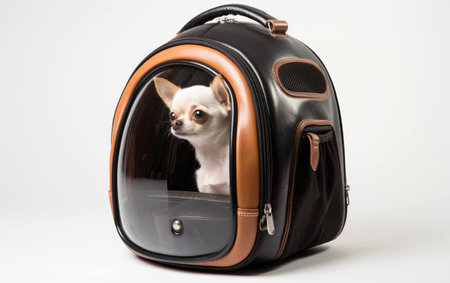 Travel Friendly Pet Backpack on White Background.の素材