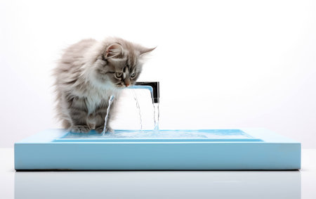 Pet Fountain on White Background.の素材
