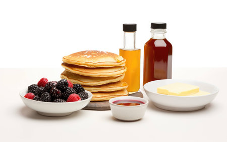 Gourmet Pancake Package on White Background.の素材