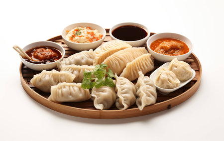 Creative Dim Sum Making on White Background.の素材