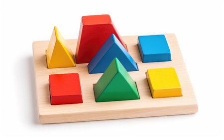 Geometric Shapes Puzzle Fun on White Background.の素材