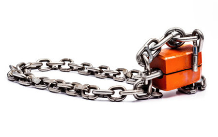 Scooter Safety Lock Ensemble on White Background.の素材