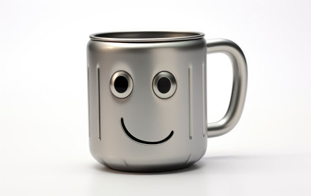 Stainless Coffee Mug Fun White Backgroundの素材