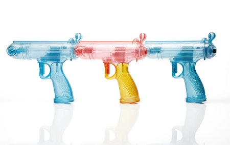 Playful Water Pistol Design White Backgroundの素材