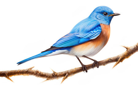 Eastern Bluebird Elegance White Backgroundの素材
