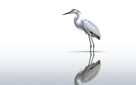 Wading Egret White Backgroundの素材