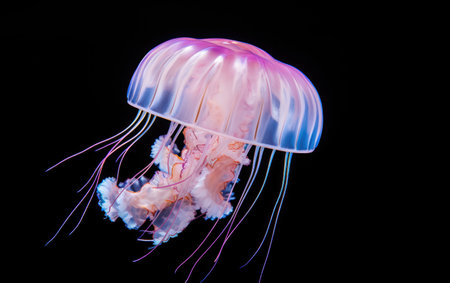 Delicate Jellyfish Black Backgroundの素材