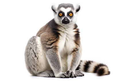 Lemur Exploration Solo White Backgroundの素材