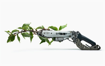 Lone Glimpse into Robotics White Backgroundの素材