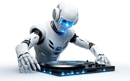 Machine Learning Robot Partner White Backgroundの素材