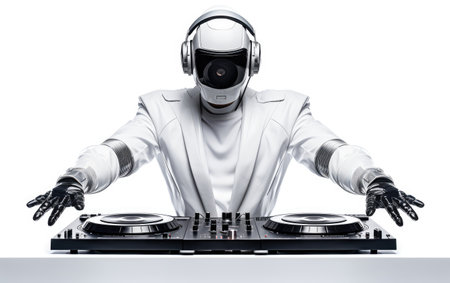 Smart Tech Robotic Companion White Backgroundの素材