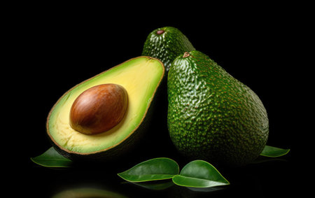 Avocado Alone Black Backgroundの素材