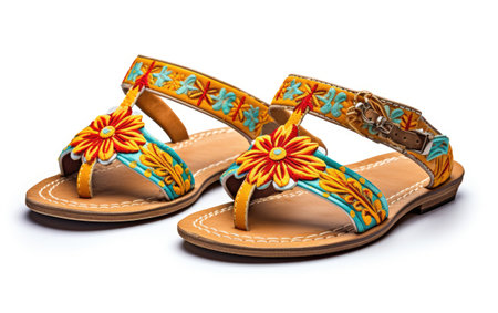 Exclusive Boho Style Sandal White Backgroundの素材