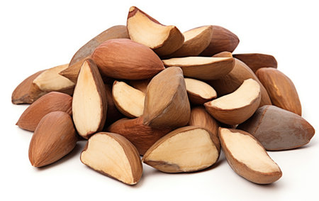 Brazil Nuts in Seclusion White Backgroundの素材