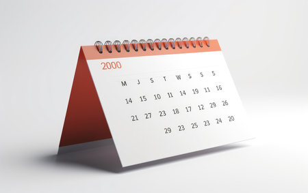 Organized Time Desk Calendar White Backgroundの素材