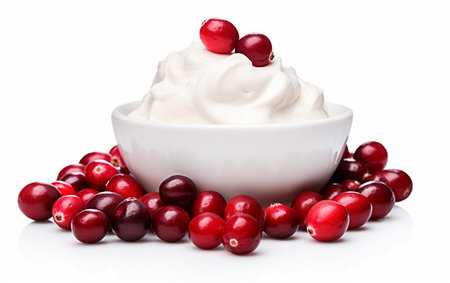 Greek Yogurt Covered White Backgroundの素材