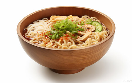 Japanese Noodle Dish White Backgroundの素材