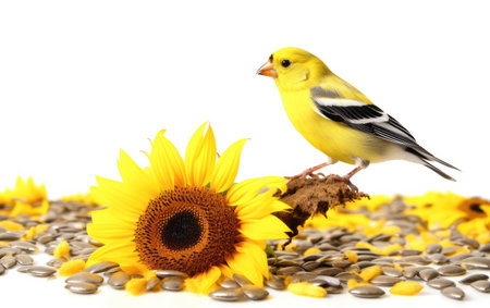 American Goldfinch White Backgroundの素材