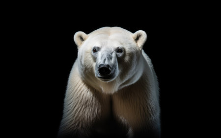 Wildlife Majesty Polar Bear Black Backgroundの素材