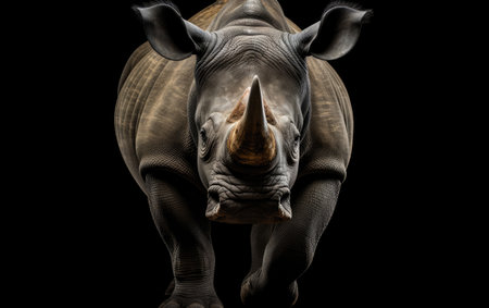 Ivory Delight Single Shot Rhino Black Backgroundの素材