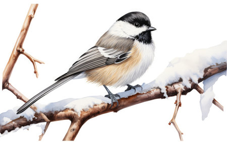 Chickadee Isolation White Backgroundの素材
