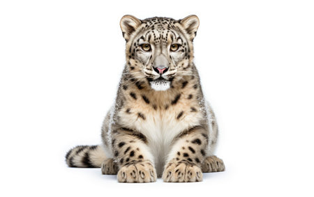 Serene Leopard Beauty White Backgroundの素材