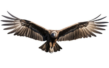 Majestic Vulture Soaring Beauty White Backgroundの素材