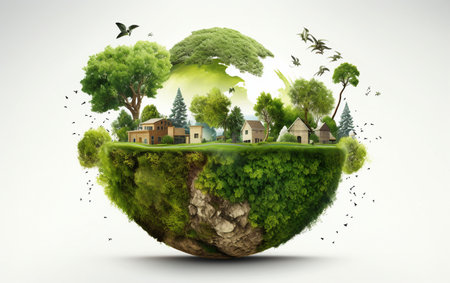 Sustainable Home Design White Backgroundの素材
