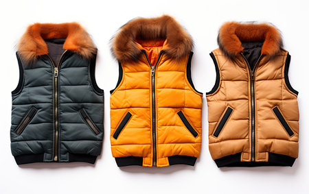 Vests Arranged Neatly Together.の素材