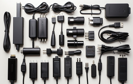 Collection of Various Electrical Devices for Everyday Use.の素材
